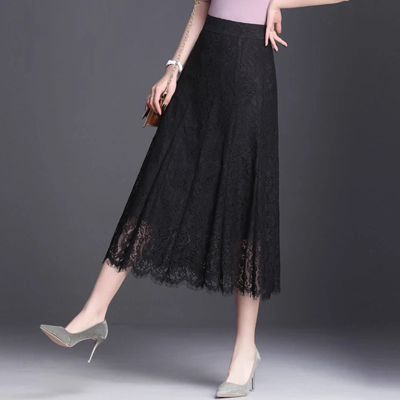 Spring Summer 2019 Summer Women Female Pleated Lace High Waist Black Long Skirt , Fashion Slim 4xl Mid Calf Skirts For Woman
Spring Summer 2019 Summer Women Female Pleated Lace High Waist Black Long Skirt , Fashion Slim 4xl Mid Calf Skirts For Woman
