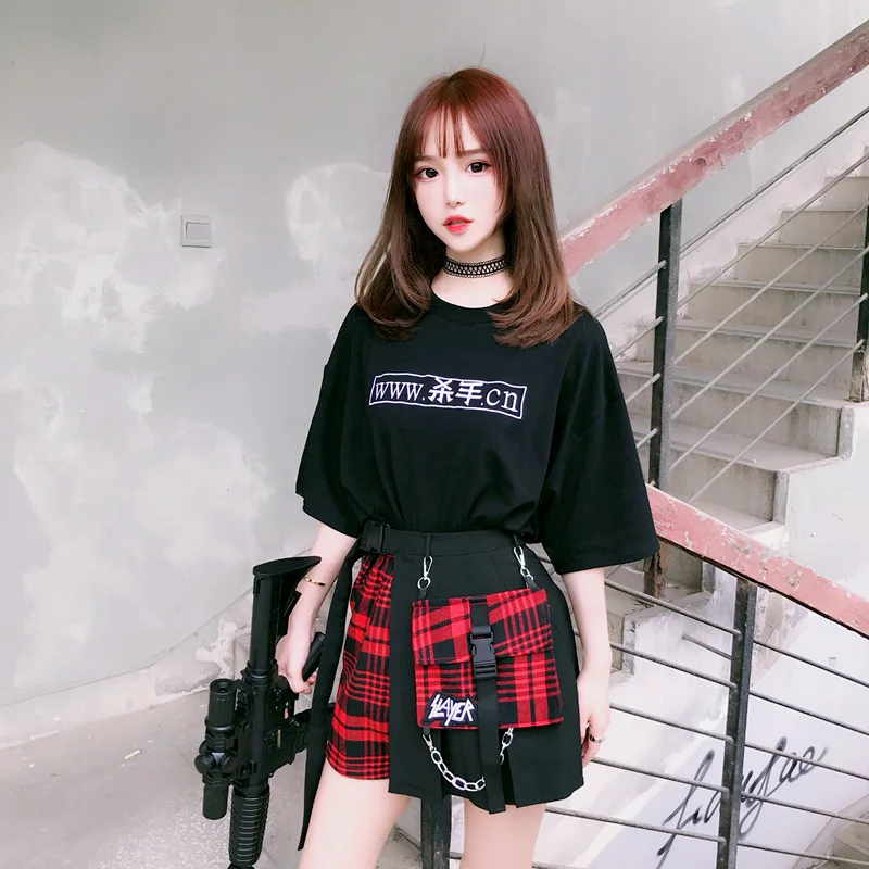 Новое поступление готический панк Harajuku женские Шорты повседневные крутые