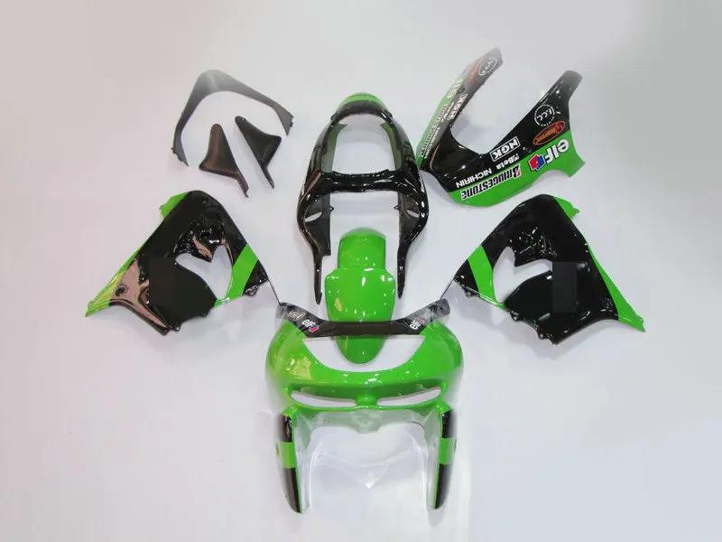 Комплект обтекателей для KAWASAKI Ninja ZX9R 98 99 ZX 9R 1998 1999 ABS зеленый глянцевый черный