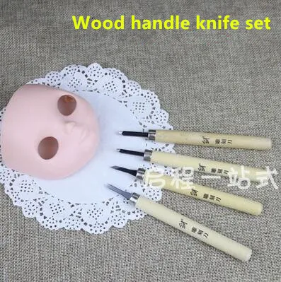 Инструменты для шарнирной куклы blyth change makeup Набор ножей с деревянной ручкой