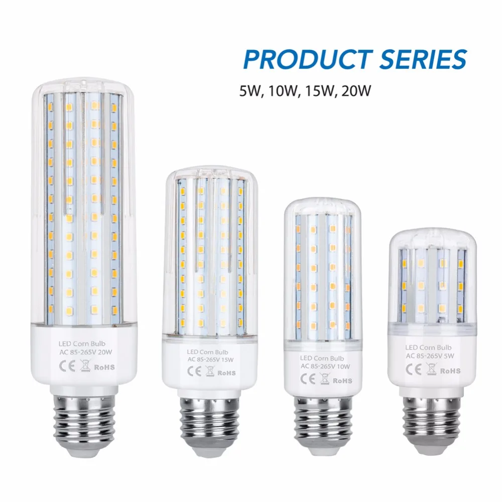Corn Lamp E27 LED Bulb 20W Ampoule LED E14 220V Candle Light Bulb 110V LED Lamp 5W 10W 15W Indoor Smart IC Light No Flicker 2835
Corn Lamp E27 LED Bulb 20W Ampoule LED E14 220V Candle Light Bulb 110V LED Lamp 5W 10W 15W Indoor Smart IC Light No Flicker 2835