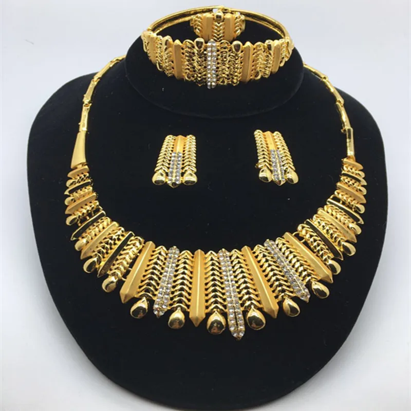 F&Y Bridal Dubai Gold Jewelry Sets for Women Costume Necklace Bracelet Ring Earring Nigerian Wedding Dubai Jewelry Set
F&Y Bridal Dubai Gold Jewelry Sets for Women Costume Necklace Bracelet Ring Earring Nigerian Wedding Dubai Jewelry Set