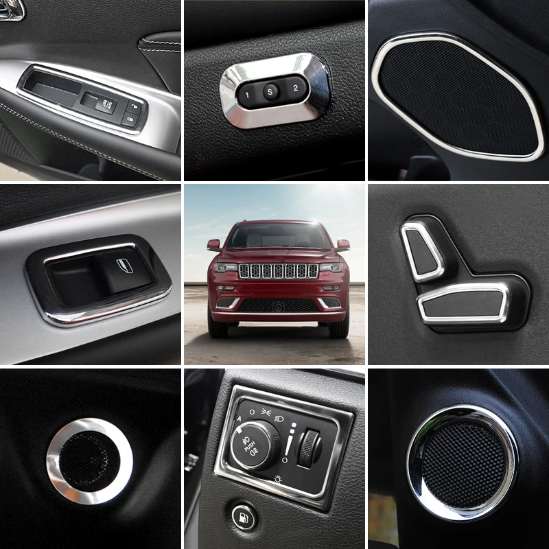Стайлинг автомобиля 18 шт. аксессуары для интерьера Обложка отделка для Jeep Grand Cherokee 2011 - 2018
Стайлинг автомобиля 18 шт. аксессуары для интерьера Обложка отделка для Jeep Grand Cherokee 2011 - 2018