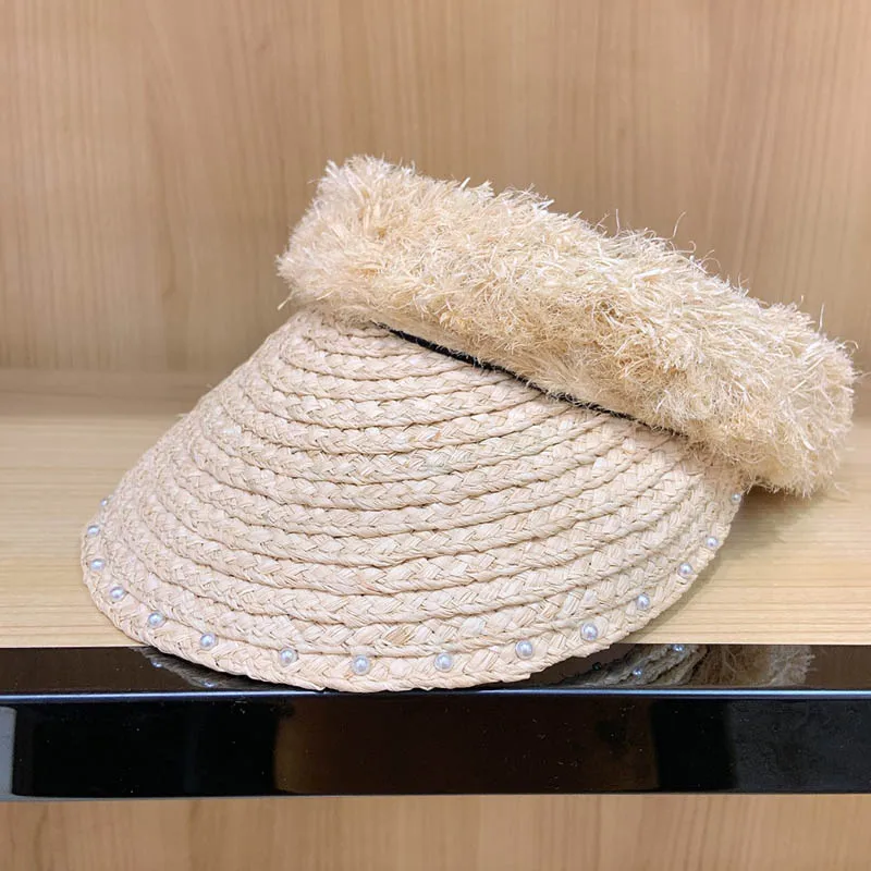 2019 New Handmade Women Raffia Sun Visor Hat Fringe Pearls Large Wide Brim UV Sun Protection Hat Girl Summer Beach Cap Free Size
2019 New Handmade Women Raffia Sun Visor Hat Fringe Pearls Large Wide Brim UV Sun Protection Hat Girl Summer Beach Cap Free Size