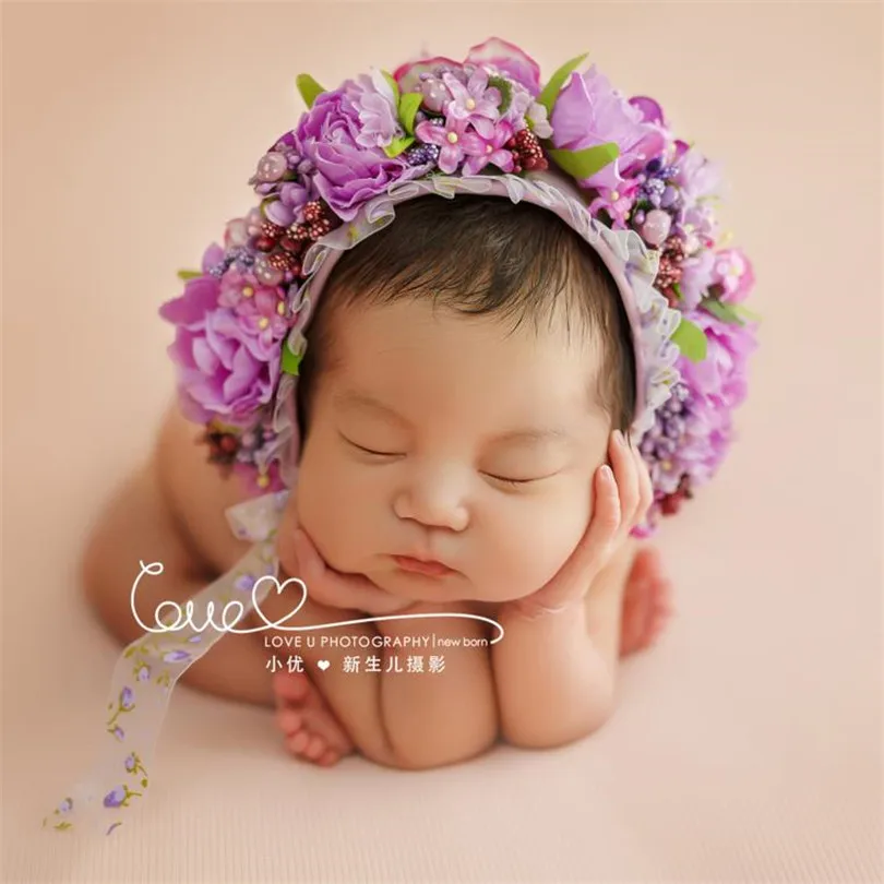Purple Color Newborn baby girl bonnet hat Baby Floral bonnet Newborn girl hat photography props
Purple Color Newborn baby girl bonnet hat Baby Floral bonnet Newborn girl hat photography props