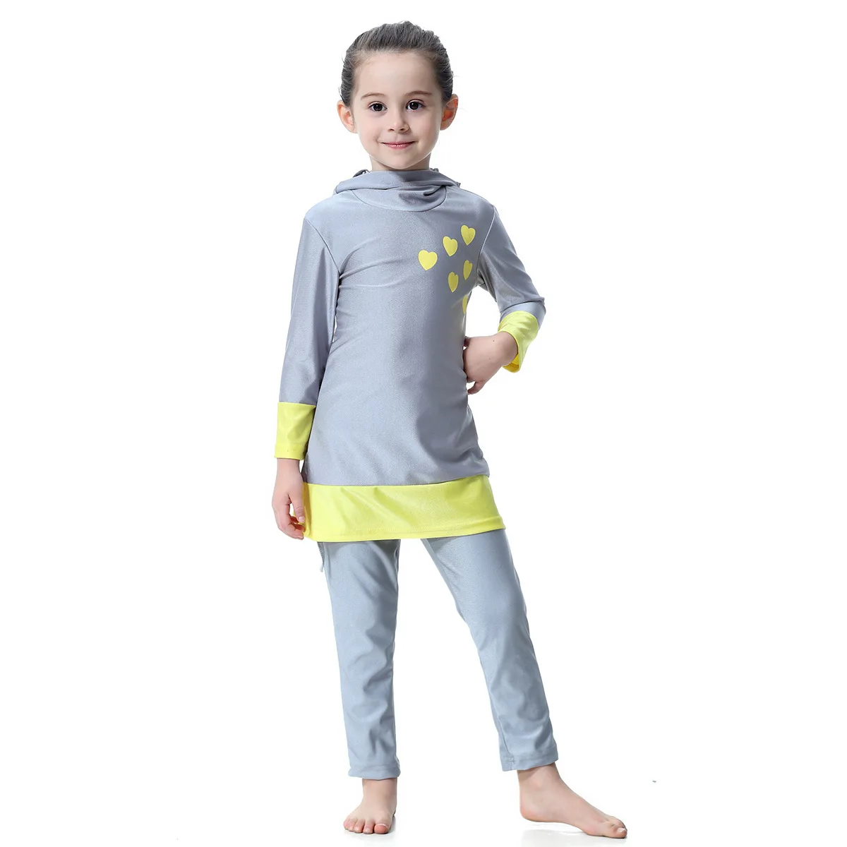 Floral Little Girls Swimsuit Shorts Children Islamic Muslim Swimwear Hijab Surfing suit Full cover Beach wear 3 Colors | Спорт и