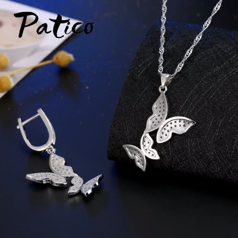 Fashion S925 Sterling Silver Wedding Jewelry Sets Necklaces&Pendants Butterfly Earrings White Zircon Party Gift For Girls
Fashion S925 Sterling Silver Wedding Jewelry Sets Necklaces&Pendants Butterfly Earrings White Zircon Party Gift For Girls