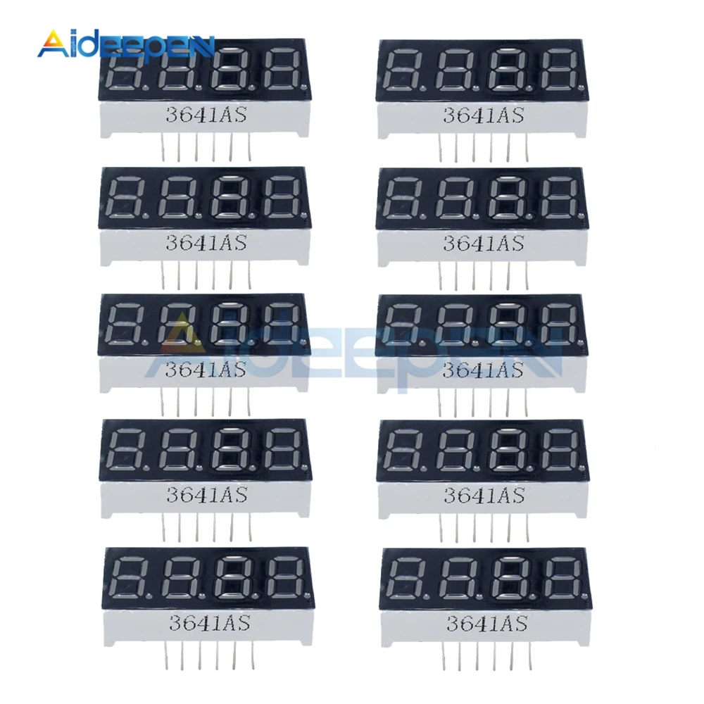 10Pcs 0.36 inch 4 Bit 4 Digit Common Cathode Digital Tube 0.36" RED LED Tube 7 Segment Digital Display
10Pcs 0.36 inch 4 Bit 4 Digit Common Cathode Digital Tube 0.36" RED LED Tube 7 Segment Digital Display