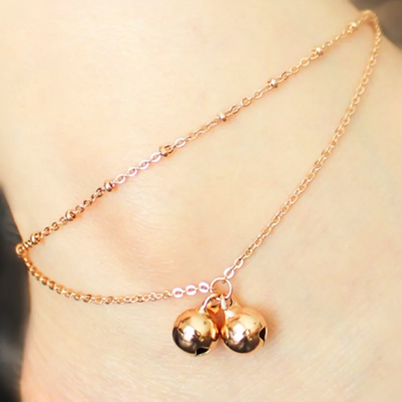Women Favourite Simple Double Bell Double Layer Rose Gold Colour Stainless Steel Anklet
Women Favourite Simple Double Bell Double Layer Rose Gold Colour Stainless Steel Anklet