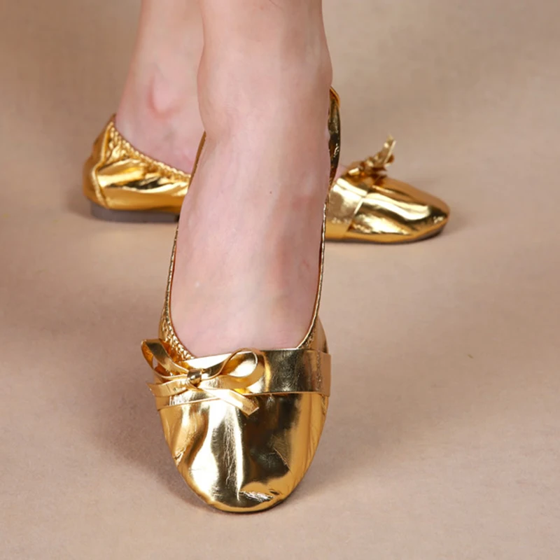 Belly Dance Practice Silver/Gold Flats Soft Leather Pointe Gymnastics Foldable Ballet Flat performance shoes practice
Belly Dance Practice Silver/Gold Flats Soft Leather Pointe Gymnastics Foldable Ballet Flat performance shoes practice