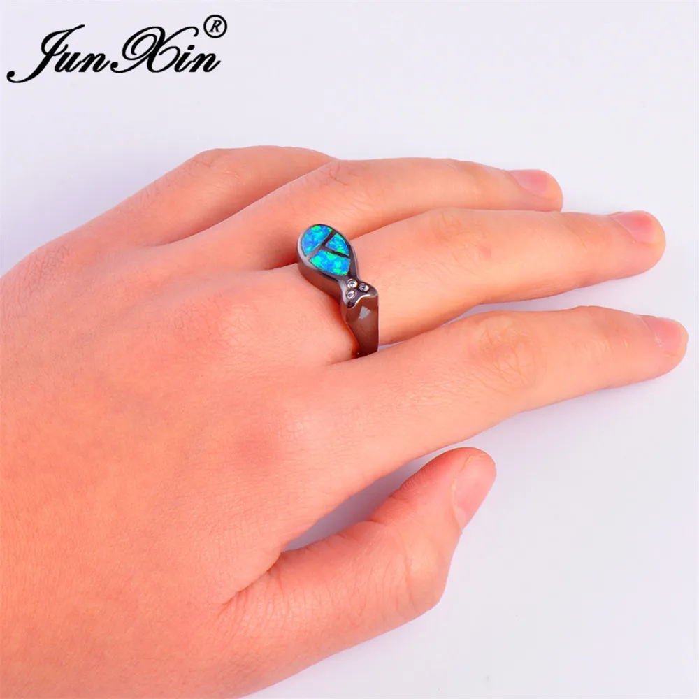 JUNXIN Brand Female Bear Ring Blue/White Fire Opal Ring Fashion Black Gold Filled Jewelry Vintage Wedding Rings For Women
JUNXIN Brand Female Bear Ring Blue/White Fire Opal Ring Fashion Black Gold Filled Jewelry Vintage Wedding Rings For Women