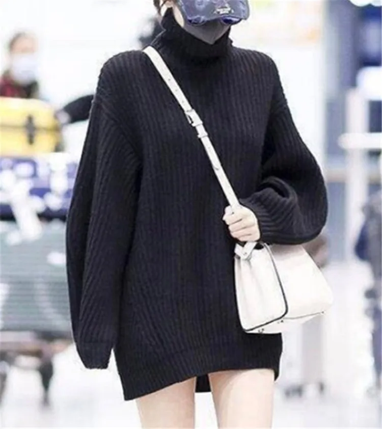 high grade pure goat cashmere striped knit women piles collar wide loose thick pullover sweater mid long black 2color S-XL
high grade pure goat cashmere striped knit women piles collar wide loose thick pullover sweater mid long black 2color S-XL
