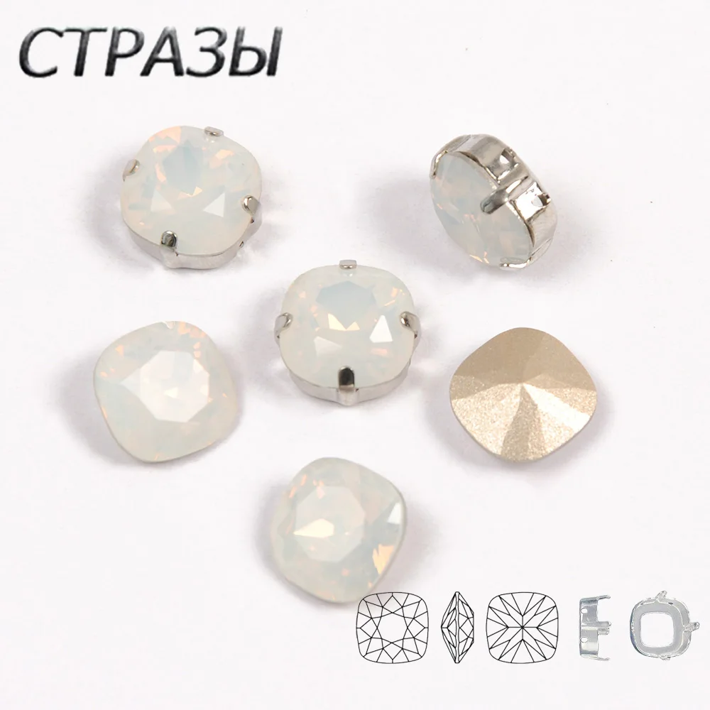 Glass Rhinestones White Opal Diamond With Claw Sew On Strass Metal Base Buckle Crystal Stone 4470 Cushion Cut For Clothes
Glass Rhinestones White Opal Diamond With Claw Sew On Strass Metal Base Buckle Crystal Stone 4470 Cushion Cut For Clothes