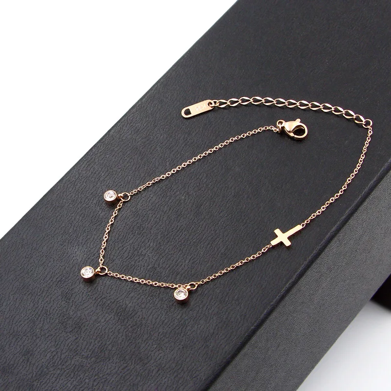 Fashion Stainless Steel Love Corss Charm Chain Feet Anklets Rose Gold Color Crystal Round Anklet Bracelet Woman Gift
Fashion Stainless Steel Love Corss Charm Chain Feet Anklets Rose Gold Color Crystal Round Anklet Bracelet Woman Gift