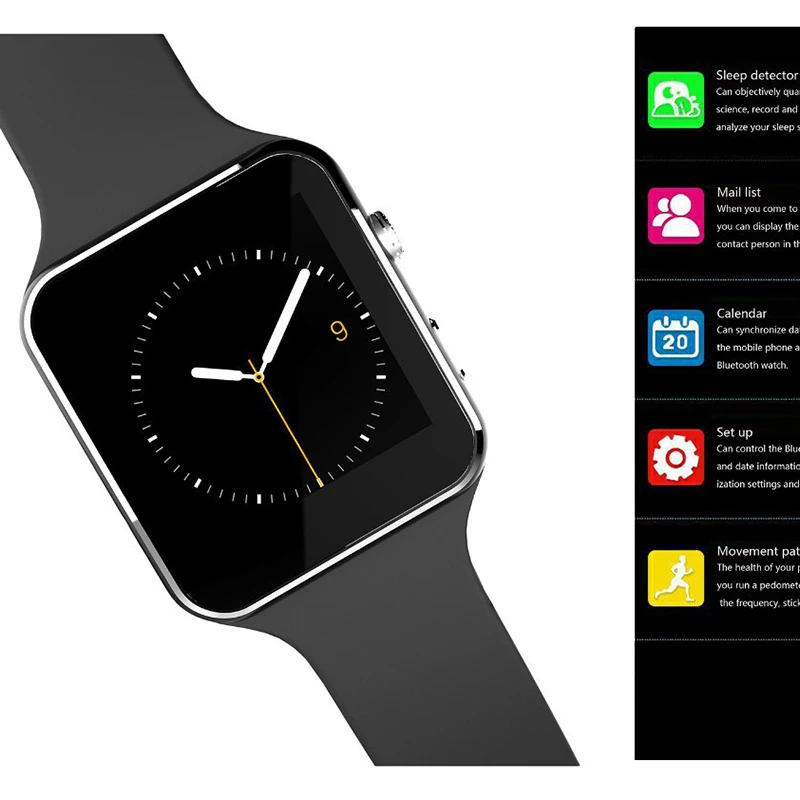 X6 Смарт часы Bluetooth Smartwatch с Сим слот для карт устойчивое сна Moniter наручные