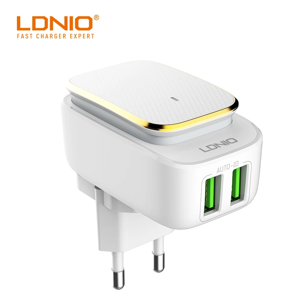 LDNIO DC5V 2.4A (Авто макс) выход двойной USB путешествия настенное зарядное устройство