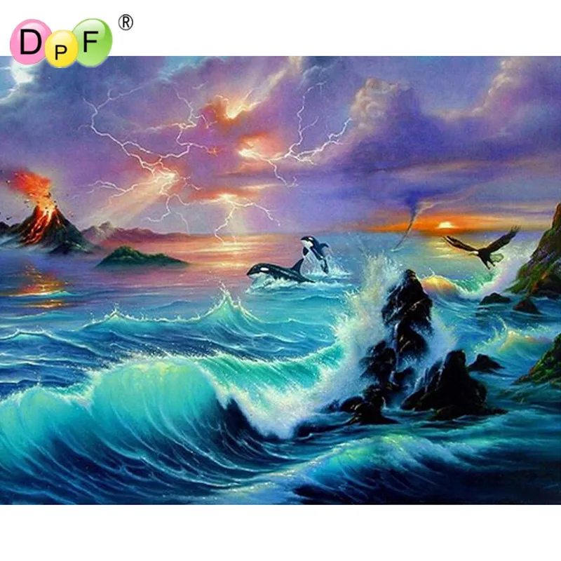 Scenery 3D diy diamond painting embroidery Dolphins jumping pasted square drill home decor Mosaic diamond pattern cross stitch
Scenery 3D diy diamond painting embroidery Dolphins jumping pasted square drill home decor Mosaic diamond pattern cross stitch