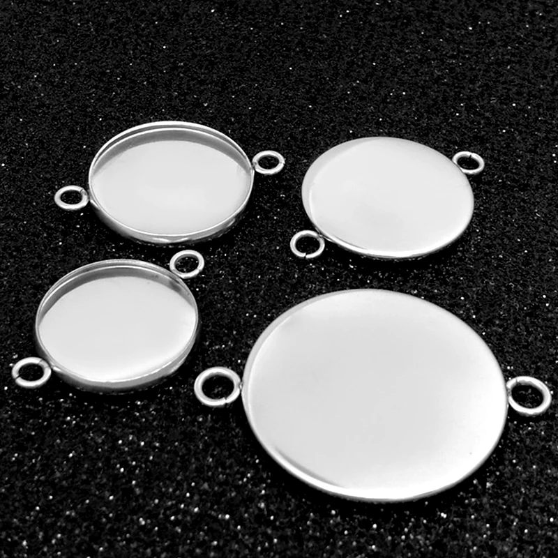 20Pcs/lot Stainless Steel Connector Setting Round Double Loop Cabochon Base Cameo Bezel 8mm 10mm 12mm 14mm 16mm 18mm 20mm
20Pcs/lot Stainless Steel Connector Setting Round Double Loop Cabochon Base Cameo Bezel 8mm 10mm 12mm 14mm 16mm 18mm 20mm
