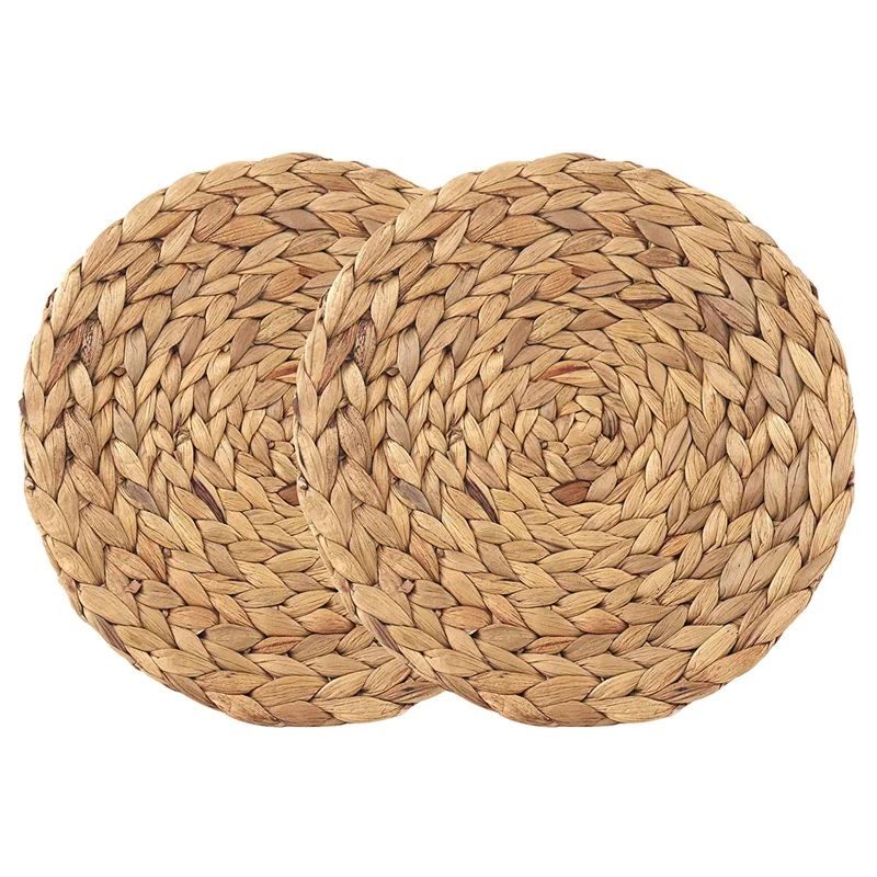 Natural Handmade Straw Woven Placemat Wooden Round Braided Mat Heat Resistant Hot Insulation Anti-Skidding Pad Water Hyacinth
Natural Handmade Straw Woven Placemat Wooden Round Braided Mat Heat Resistant Hot Insulation Anti-Skidding Pad Water Hyacinth