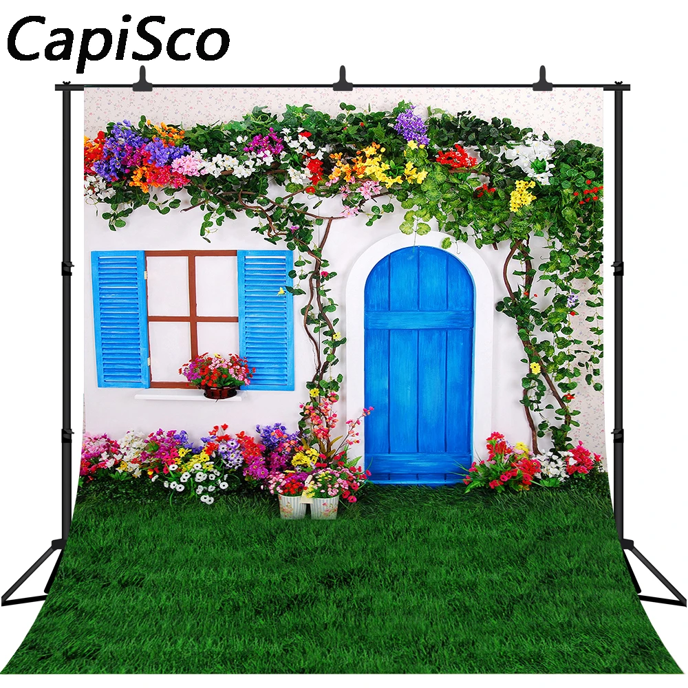 Capisco Thin vinyl children photography backdrop Blue wooden door Flower vine Green grass Wedding photo backgrounds for studio
Capisco Thin vinyl children photography backdrop Blue wooden door Flower vine Green grass Wedding photo backgrounds for studio