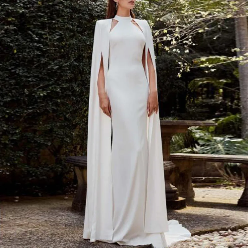 White Long Saudi Arabia Evening Party Dresses With Cloak Sleeves Satin A line Zipper Style Ladies Formal Gown 2019 Unique Design
White Long Saudi Arabia Evening Party Dresses With Cloak Sleeves Satin A line Zipper Style Ladies Formal Gown 2019 Unique Design