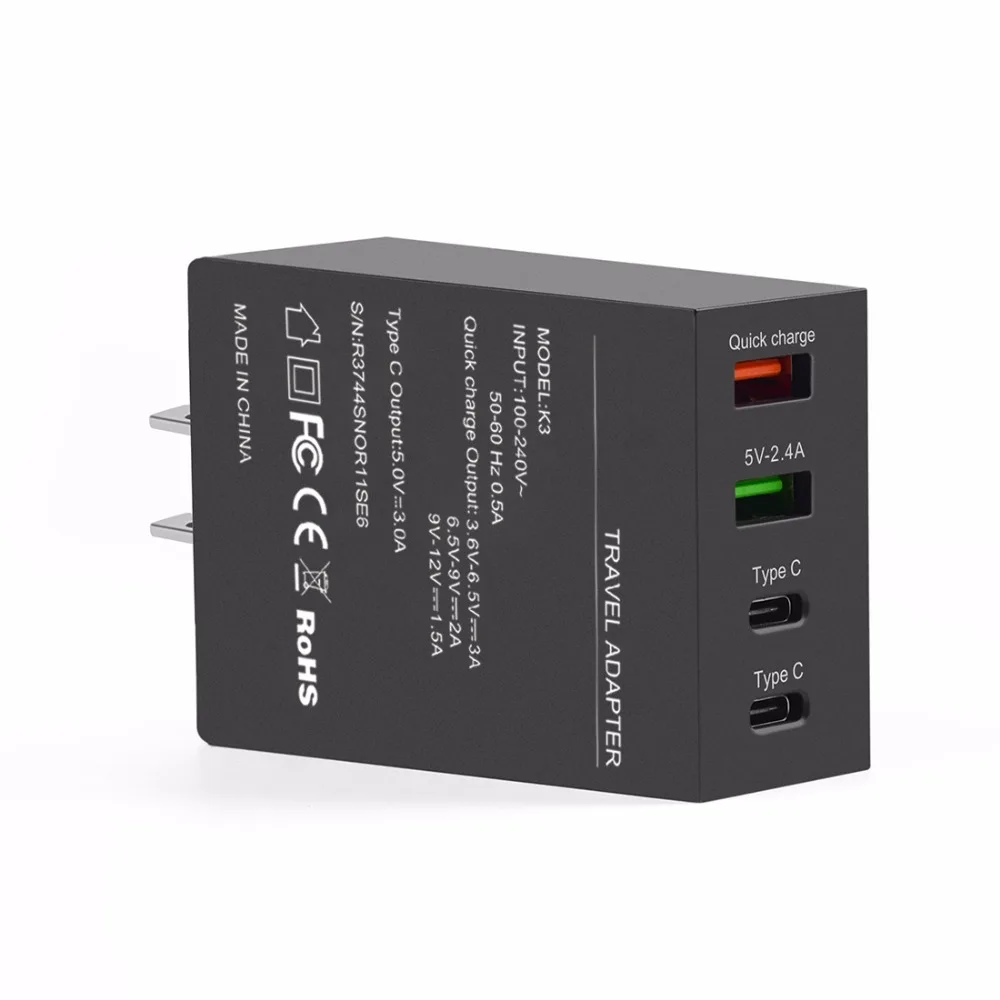 Itian 50 Вт 4 Порты с Quick Charge 3.0 и Тип C USB3.0 Desktop Зарядное устройство для Samsung S8/ s8 +/Sony Xperia