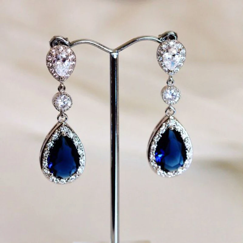 Fashion Crystal Teardrop Earrings Dark Blue Water Droplets Zircon for Women Wedding Jewelry boucle d'oreille L5Q456
Fashion Crystal Teardrop Earrings Dark Blue Water Droplets Zircon for Women Wedding Jewelry boucle d'oreille L5Q456