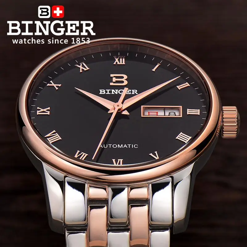 Switzerland watches men luxury brand18K gold Wristwatches BINGER business Mechanical Wristwatches full stainless steel BG-0399-2
Switzerland watches men luxury brand18K gold Wristwatches BINGER business Mechanical Wristwatches full stainless steel BG-0399-2