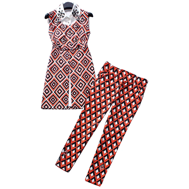 2019 Summer Brand Fashion Women's Casual 2 Pieces Pants Set Sleeveless Long Blouse Slim Trousers Handmade Beading Silk Twin Sets
2019 Summer Brand Fashion Women's Casual 2 Pieces Pants Set Sleeveless Long Blouse Slim Trousers Handmade Beading Silk Twin Sets