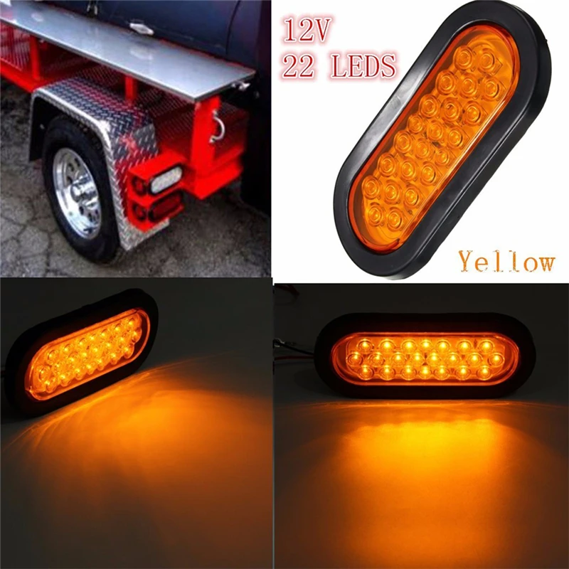 KEYECU 2Amber Oval 12V 22LED Stop/Turn Signal/Brake/Marker/Tail LED Light for Truck Trailer Trail Bus
KEYECU 2Amber Oval 12V 22LED Stop/Turn Signal/Brake/Marker/Tail LED Light for Truck Trailer Trail Bus