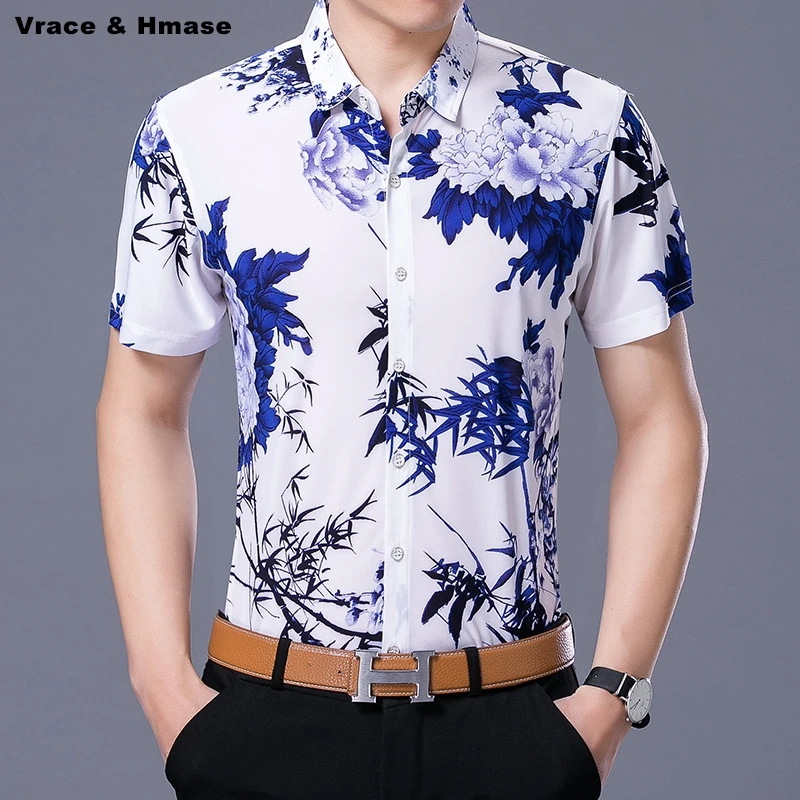 Chinese style charm flower printing fashion casual short sleeve shirt Summer 2017 new arrival soft comfortable men shirt M-XXXL
Chinese style charm flower printing fashion casual short sleeve shirt Summer 2017 new arrival soft comfortable men shirt M-XXXL