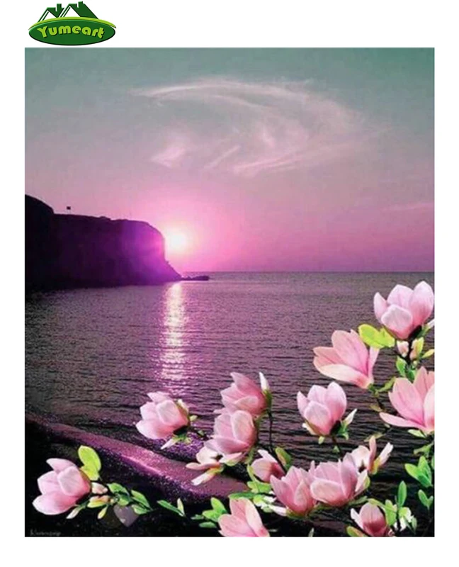 

Алмазов картина море Набор для вышивания крестиком цветок значок Стразы мозаика Наборы подарок 5D DIY Алмазная вышивка Пейзаж морской пляж