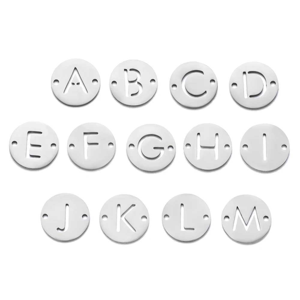 10Pcs/Lot Letters From A to Z Stainless Steel DIY Pendant 12mm Diameter Initials Charm Fashion Jewelry Accessories
10Pcs/Lot Letters From A to Z Stainless Steel DIY Pendant 12mm Diameter Initials Charm Fashion Jewelry Accessories