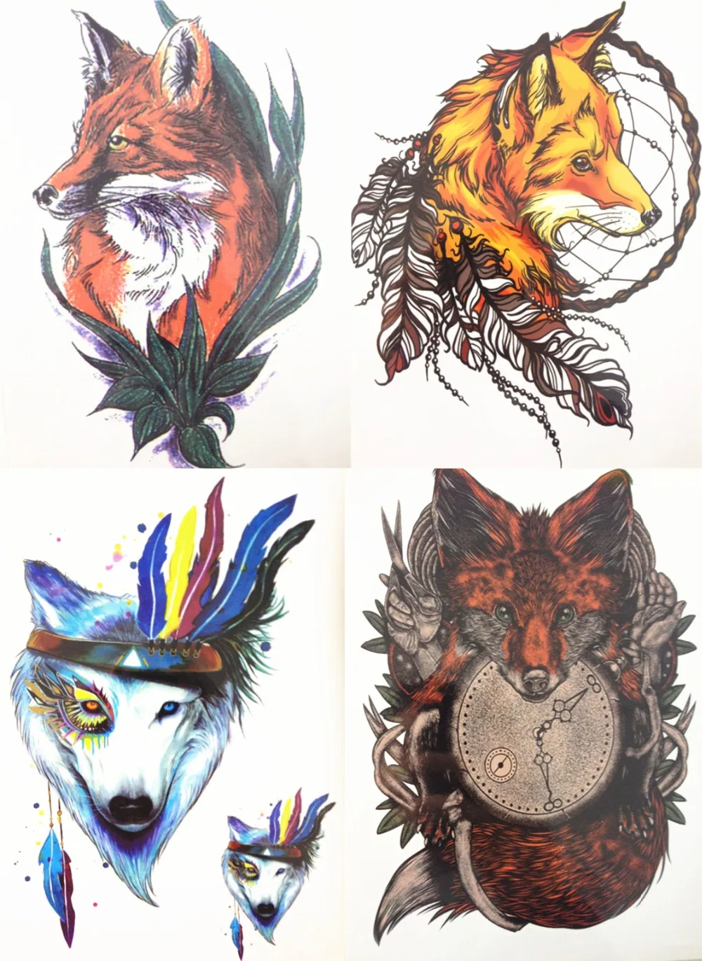4PCS/SET 21X15cm Multi-style Sexy Fox and Wolf Fashion Cool Temporary Tattoo Combo for Friend Party Gift#09
4PCS/SET 21X15cm Multi-style Sexy Fox and Wolf Fashion Cool Temporary Tattoo Combo for Friend Party Gift#09