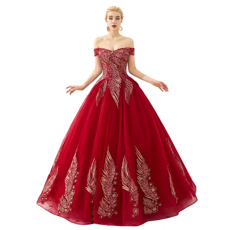 Elegant Tulle Off the Shoulder Embroidery Lace Up Evening Dresses Long Formal dress Dress party Ever pretty Robe longue 32335
Elegant Tulle Off the Shoulder Embroidery Lace Up Evening Dresses Long Formal dress Dress party Ever pretty Robe longue 32335