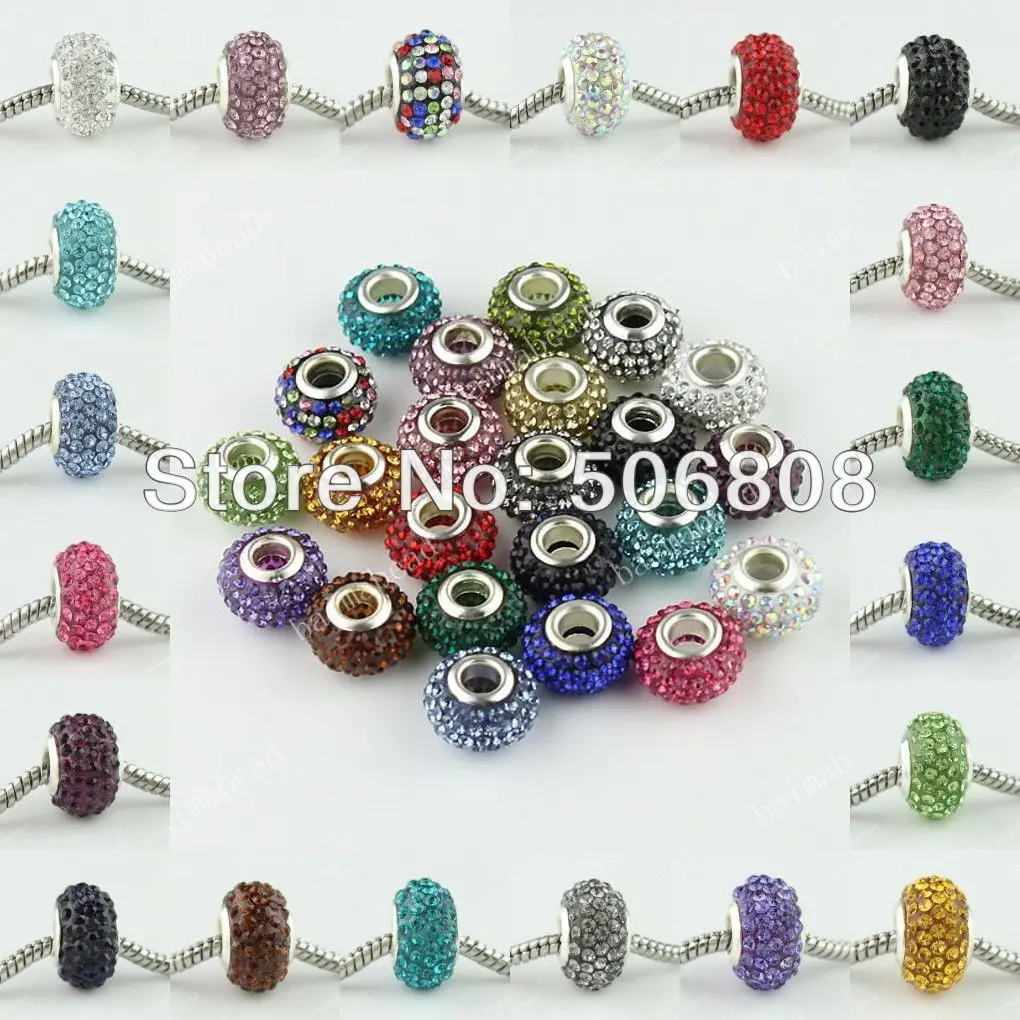 150PCS Mixed Color Crystal Rhinestone Resin Charm European Beads / Big Hole Beads For Bracelet or Snake Chains Jewelry Findings
150PCS Mixed Color Crystal Rhinestone Resin Charm European Beads / Big Hole Beads For Bracelet or Snake Chains Jewelry Findings