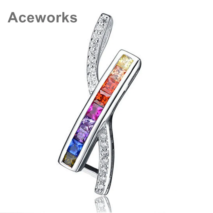 Женское ожерелье из серебра 925 пробы с фианитами|gem pendant|925 sterling silver pendant925 opal |