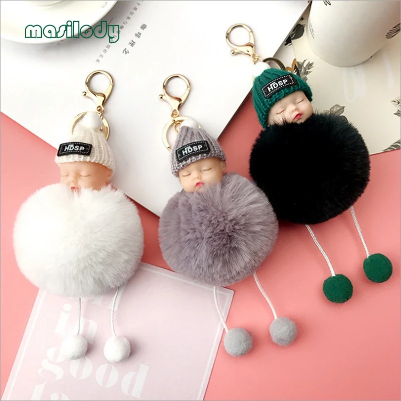 50pcs/lot 13 Colors Sleeping Baby Doll Keychain Pompoms Hat Foot Baby Fur Ball Key Chain Car Keyring Women Key Holder Jewelry
50pcs/lot 13 Colors Sleeping Baby Doll Keychain Pompoms Hat Foot Baby Fur Ball Key Chain Car Keyring Women Key Holder Jewelry