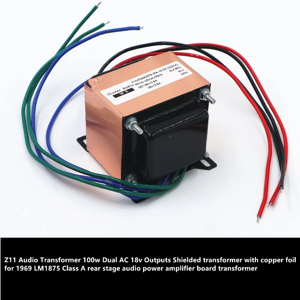 Z11 Audio Transformer 100w Outputs Dual AC18v Shielded transformer with copper foil for 1969 LM1875 audio power amplifier board
Z11 Audio Transformer 100w Outputs Dual AC18v Shielded transformer with copper foil for 1969 LM1875 audio power amplifier board