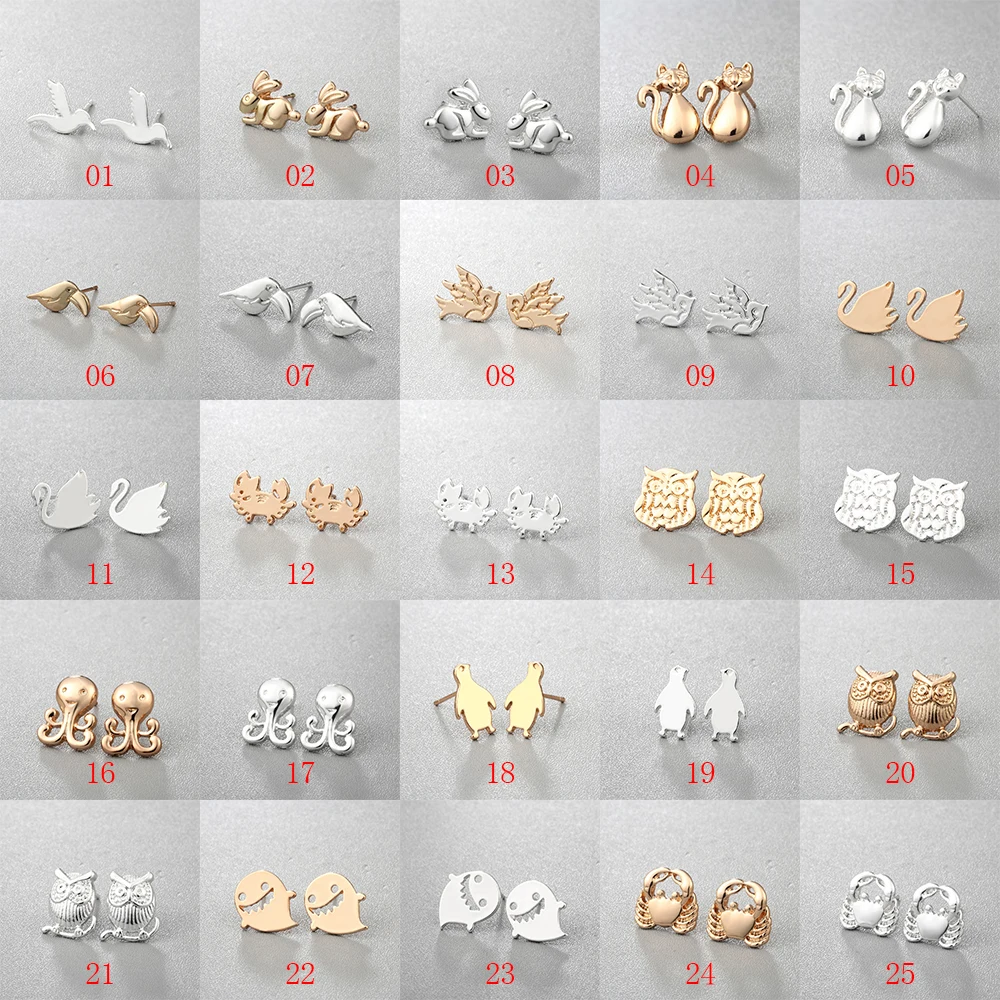 Chereda Multiple 2019 Classic Minimalist Golden and Silver Alloy Animal Cute Stud Earrings Carnations Jewlery for Women Gifts
Chereda Multiple 2019 Classic Minimalist Golden and Silver Alloy Animal Cute Stud Earrings Carnations Jewlery for Women Gifts