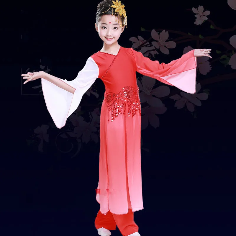 Children Wear Costumes Classical Dance Yangko Dance Girls Clothing Umbrella Fan Dance Clothes Modern National Dance Costume
Children Wear Costumes Classical Dance Yangko Dance Girls Clothing Umbrella Fan Dance Clothes Modern National Dance Costume