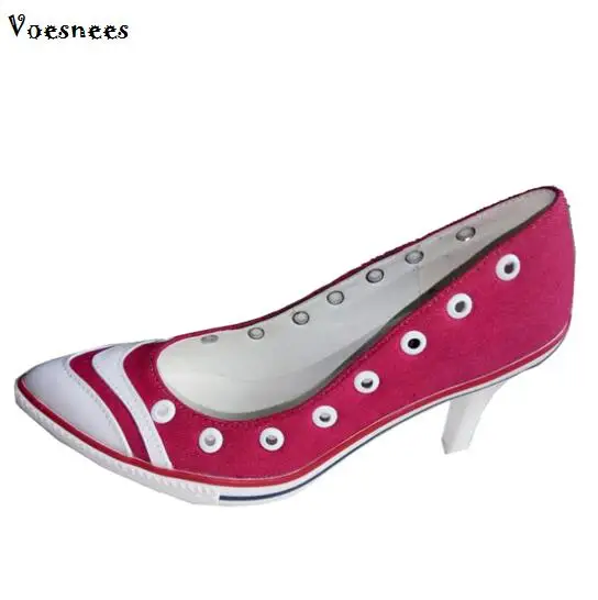 New Women's Shoes, Cowboy high heels, European and American Fashion Canvas Shoes for Autumn Female Single Rivet Shoes Heel 8cm
New Women's Shoes, Cowboy high heels, European and American Fashion Canvas Shoes for Autumn Female Single Rivet Shoes Heel 8cm