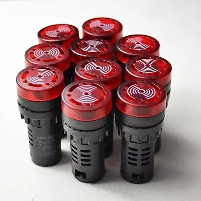 New 10pcs TOP DC12V DC24V DC36V AC 220V 22mm Red LED Indicator Light with Buzzer
New 10pcs TOP DC12V DC24V DC36V AC 220V 22mm Red LED Indicator Light with Buzzer
