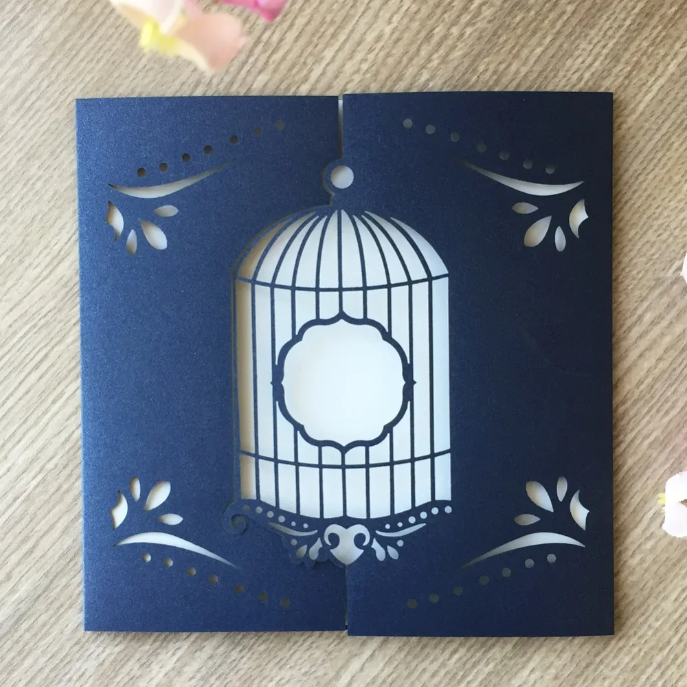 50pcs/lot Unique Birdcage Pattern Romantic Wedding Invitations Card Birthday Party Decorations Greeting Card
50pcs/lot Unique Birdcage Pattern Romantic Wedding Invitations Card Birthday Party Decorations Greeting Card