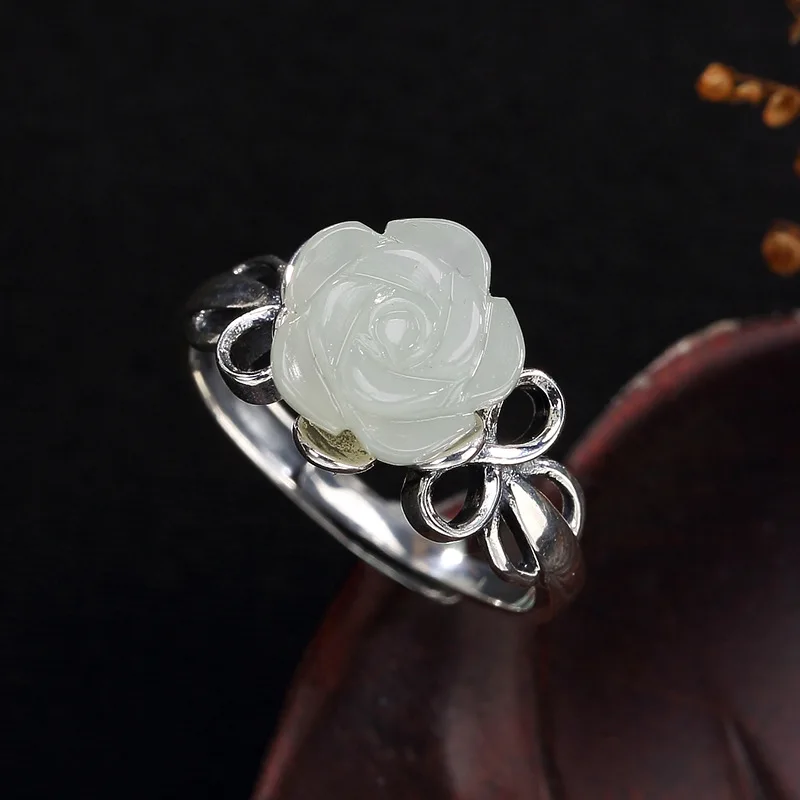 L&P S925 pure silver inlay restoring ancient ways hetian jade white jade lady rose silver ring ring wholesale
L&P S925 pure silver inlay restoring ancient ways hetian jade white jade lady rose silver ring ring wholesale