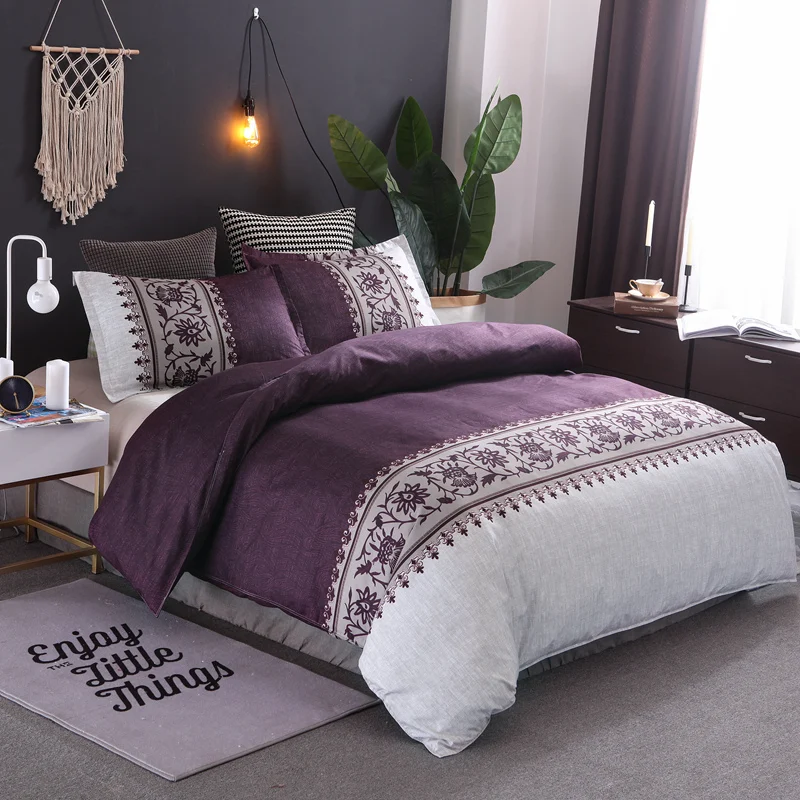 Bedding Set Purple Color Brief Floral Duvet Cover Pillowcase Twin Double Queen Bed Clothes Home
Bedding Set Purple Color Brief Floral Duvet Cover Pillowcase Twin Double Queen Bed Clothes Home