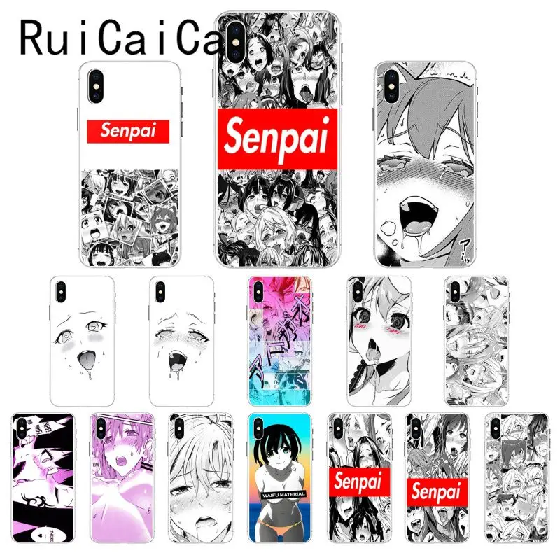 Ruicaca аниме девушка мультфильм Япония милое лицо Senpai чехол для телефона iPhone 6S 6plus 7