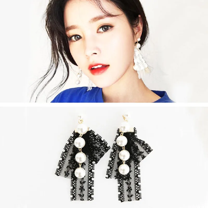 Gothletic Black/White Fabric Lace Drop Earrings 2019 Fashion New Simulated Pearl Long Drop Earrings for Women Romantic Jewelry
Gothletic Black/White Fabric Lace Drop Earrings 2019 Fashion New Simulated Pearl Long Drop Earrings for Women Romantic Jewelry
