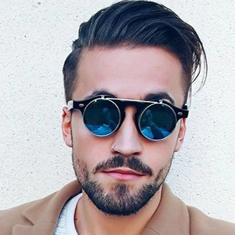 Hot Brand Fashion Vintage Men Round Steam Punk Flip Up Sunglasses Classic Double Layer Clamshell Design Sun Glasses Oculos UV400
Hot Brand Fashion Vintage Men Round Steam Punk Flip Up Sunglasses Classic Double Layer Clamshell Design Sun Glasses Oculos UV400