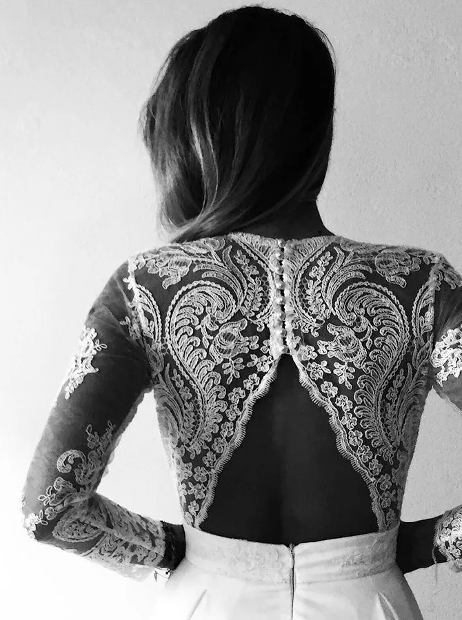 Cheap Long White Lace A-line Wedding Dresses Bridal Gowns vestido de noiva 2019 with see-through long sleeves
Cheap Long White Lace A-line Wedding Dresses Bridal Gowns vestido de noiva 2019 with see-through long sleeves
